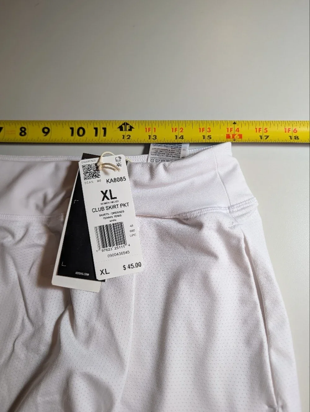 Adidas White Women's XL Tennis Club Skirt NWT